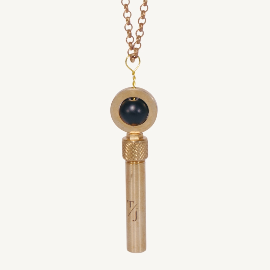 TAAKO Black Onyx Bead Secret Pendant Necklace