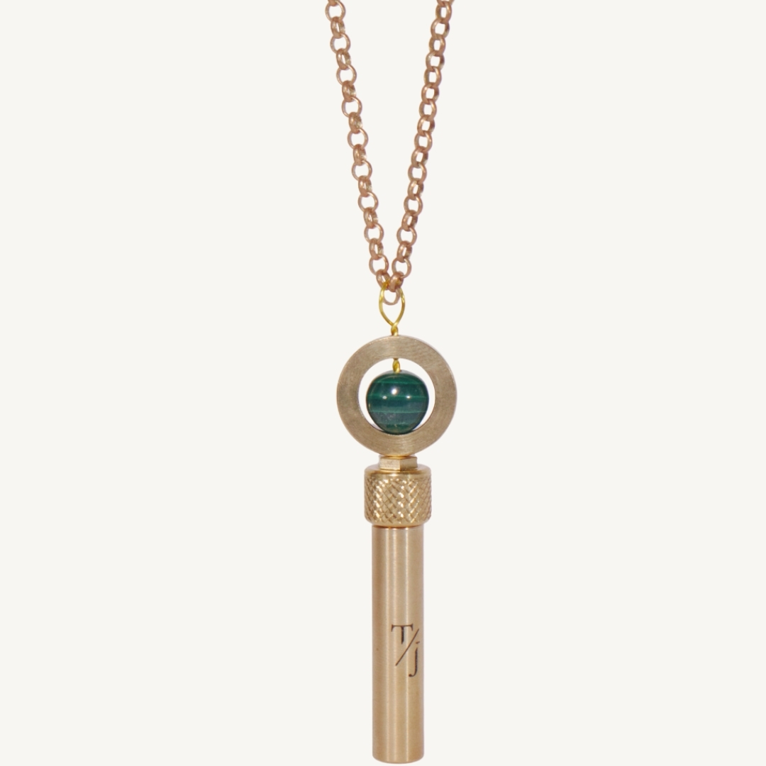 TAAKO Malachite Bead Secret Pendant Necklace