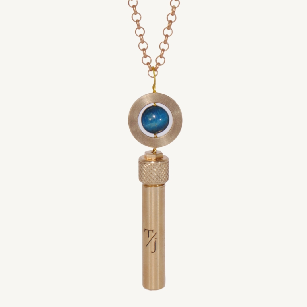 TAAKO Hawk Eye Bead Secret Pendant Necklace