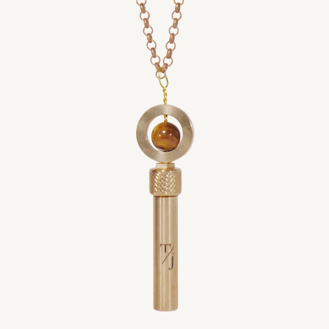 TAAKO Tiger Eyes Bead Secret Pendant Necklace